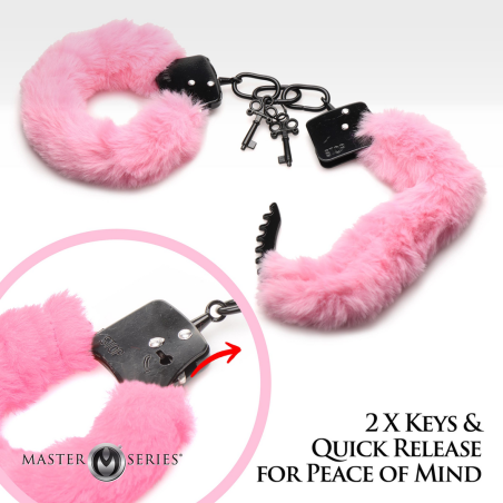 Master Series | Cuffed in Fur - Furry Handcuffs - Pink