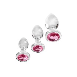 ADAM & EVE | PINK GEM GLASS PLUG SET