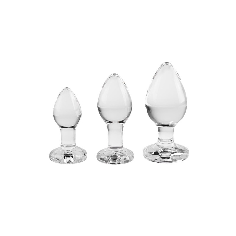 ADAM & EVE | PINK GEM GLASS PLUG SET