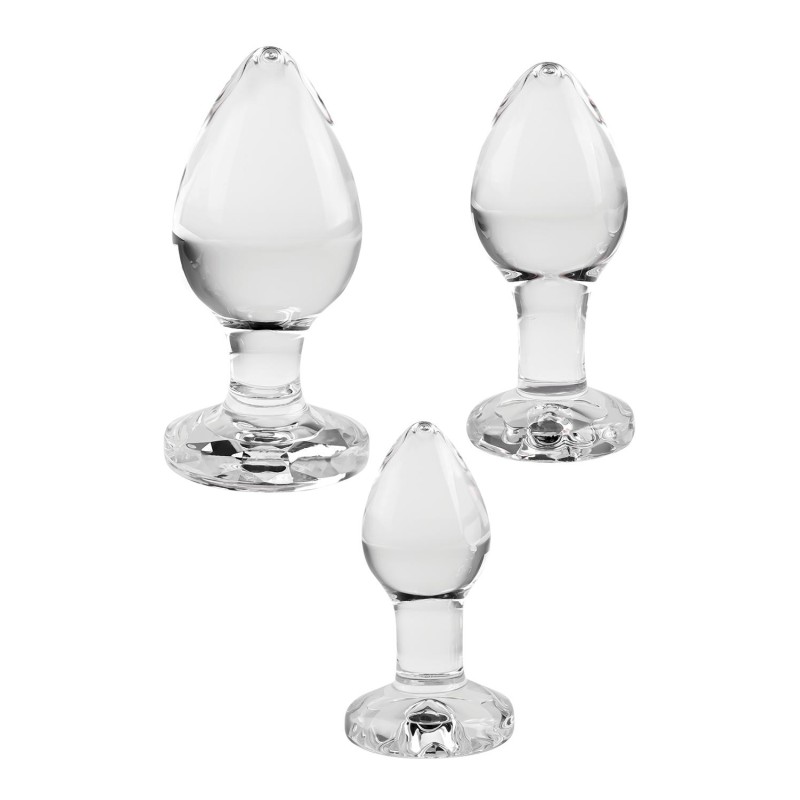 ADAM & EVE | PINK GEM GLASS PLUG SET