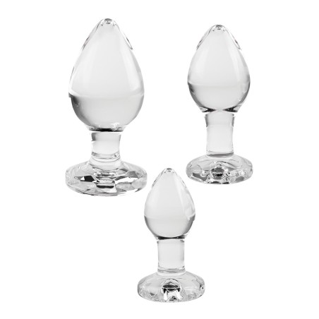 ADAM & EVE | PINK GEM GLASS PLUG SET