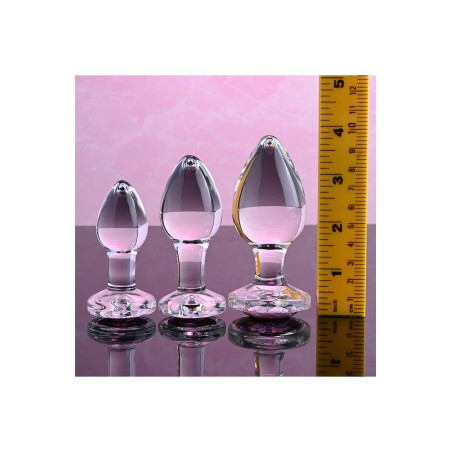 ADAM & EVE | PINK GEM GLASS PLUG SET