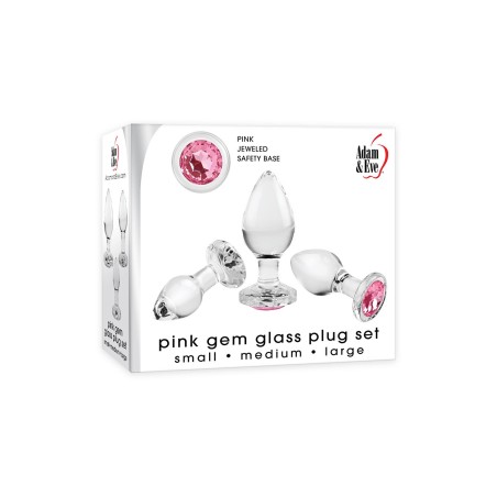 ADAM & EVE | PINK GEM GLASS PLUG SET