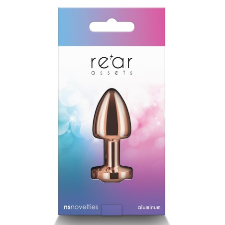 REAR ASSETS | PETITE ROSE GOLD | Πρωκτική Σφήνα Αλουμινίου Με Κόσμημα - Rainbow