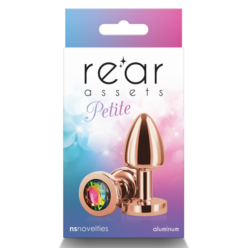 REAR ASSETS | PETITE ROSE GOLD | Πρωκτική Σφήνα Αλουμινίου Με Κόσμημα - Rainbow