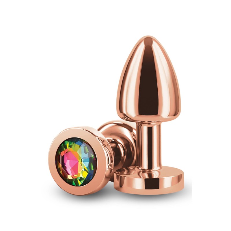 REAR ASSETS | PETITE ROSE GOLD | Jewel Aluminium Butt Plug - Rainbow