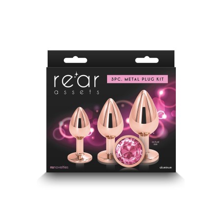 REAR ASSETS | TRAINER KIT | ALUMINIUM BUTT PLUGS ROSE GOLD - PINK