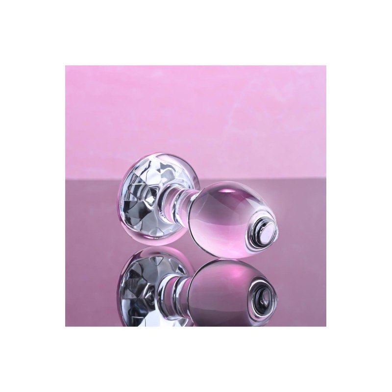ADAM & EVE | PINK GEM GLASS PLUG - SMALL