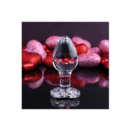 ADAM & EVE | RED HEART GEM | Γυάλινη Πρωκτική Σφήνα - Medium