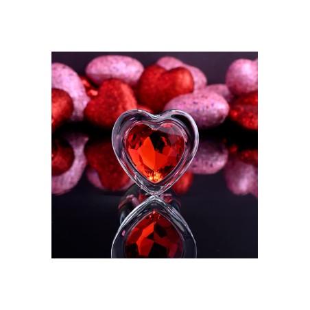 ADAM & EVE | RED HEART GEM | Γυάλινη Πρωκτική Σφήνα - Medium