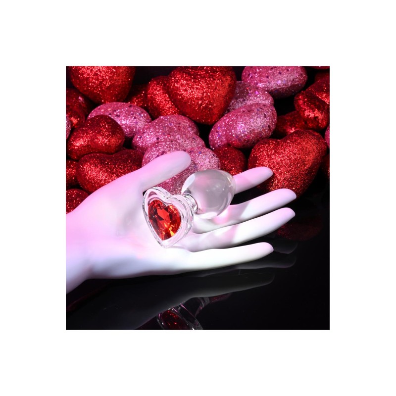 ADAM & EVE | RED HEART GEM | Γυάλινη Πρωκτική Σφήνα - Medium