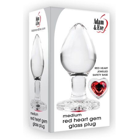 ADAM & EVE | RED HEART GEM | GLASS BUTT PLUG - MEDIUM