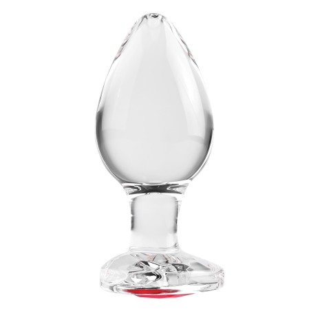 ADAM & EVE | RED HEART GEM | Γυάλινη Πρωκτική Σφήνα - Large