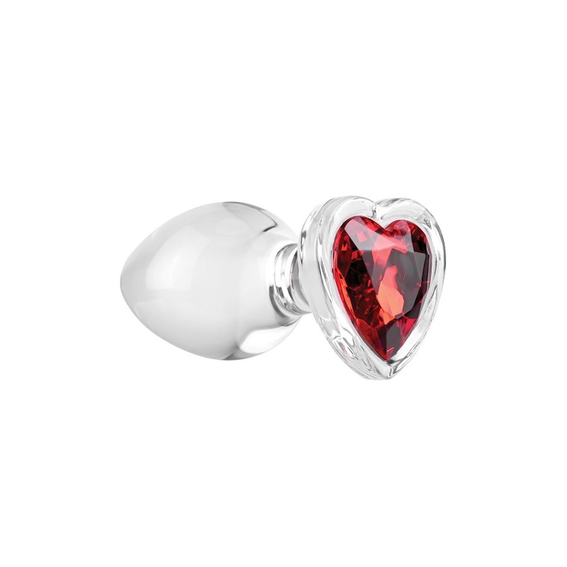 ADAM & EVE | RED HEART GEM | Γυάλινη Πρωκτική Σφήνα - Large