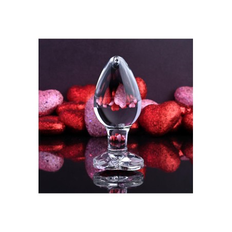 ADAM & EVE | RED HEART GEM | Γυάλινη Πρωκτική Σφήνα - Large