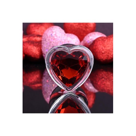 ADAM & EVE | RED HEART GEM | GLASS BUTT PLUG - LARGE