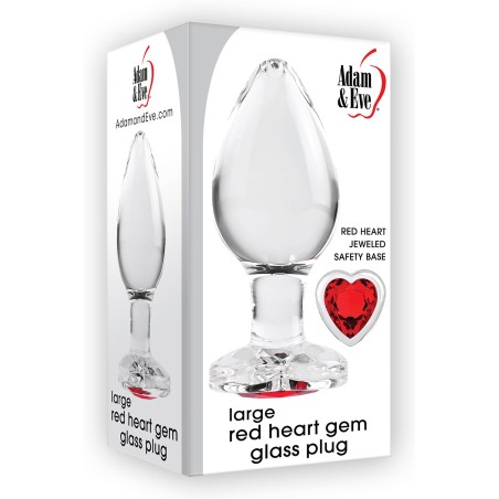 ADAM & EVE | RED HEART GEM | Γυάλινη Πρωκτική Σφήνα - Large