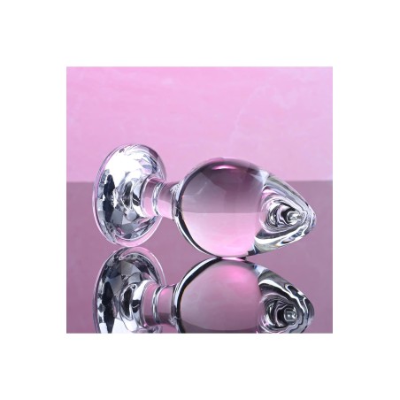 ADAM & EVE | PINK GEM GLASS PLUG - LARGE