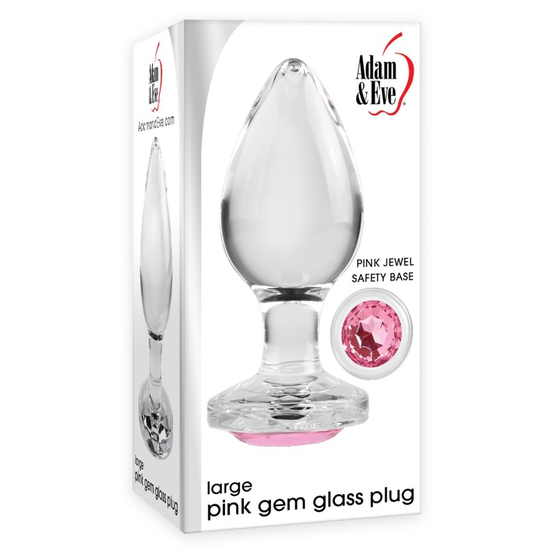 ADAM & EVE | PINK GEM GLASS PLUG - LARGE