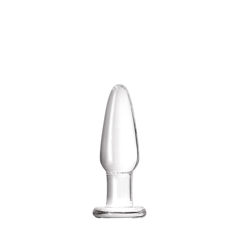 CRYSTAL TAPERED GLASS PLUG - SMALL - CLEAR