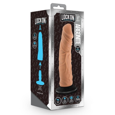 LOCK ON | ARGONITE | 20cm Dildo With Suction Cup Adapter Mocha