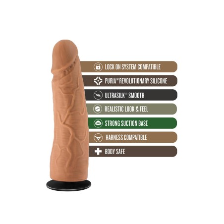 LOCK ON | DYNAMITE | 18cm Dildo With Suction Cup Adapter Mocha