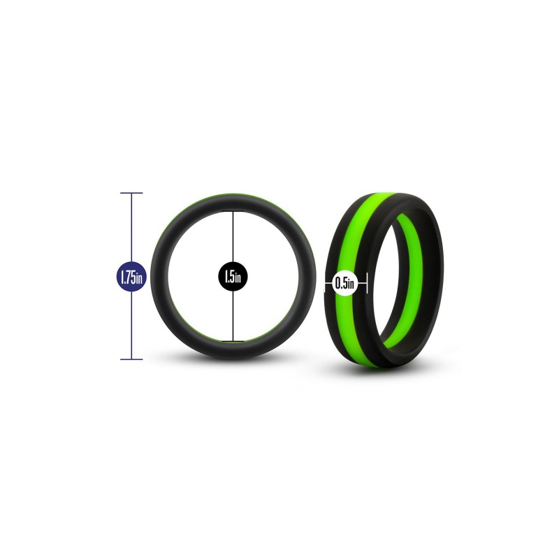 PERFORMANCE | SILICONE GO PRO COCK RING - BLACK/GREEN