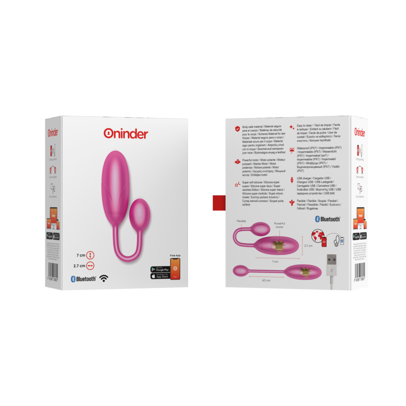 ONINDER | DENVER | App Controlled Vibrating Vaginal Egg - Pink