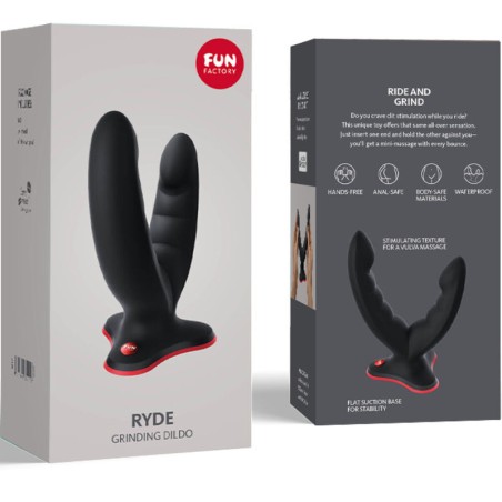 FUN FACTORY | RYDE | DOUBLE DILDO & MASSAGER - BLACK