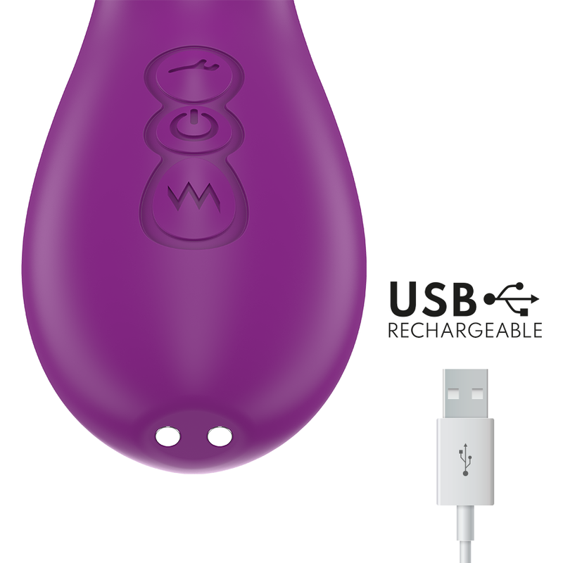 RECHARGEABLE MULTIFUNCTION VIBRATOR 7 VIBRATIONS WITH SWINGING MOTION AND SUCKING PURPLE