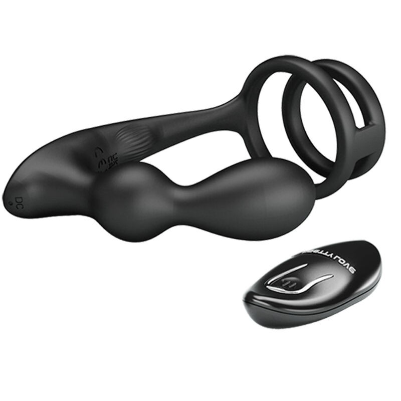 MARSHALL | PENIS RING WITH VIBRATORY ANAL PLUG WITH REMOTE CONTROL