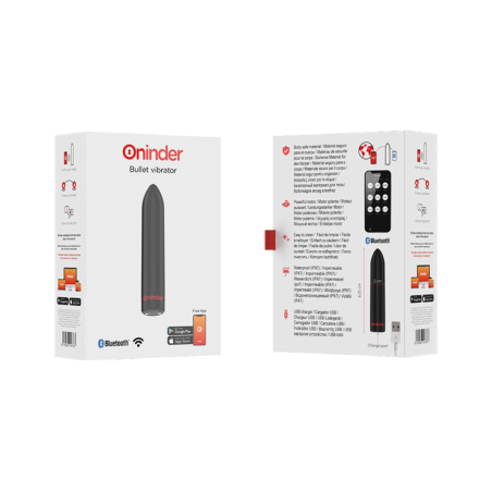 ONINDER - BERLIN BULLET VIBRATOR BLACK 9 MODES - FREE APP