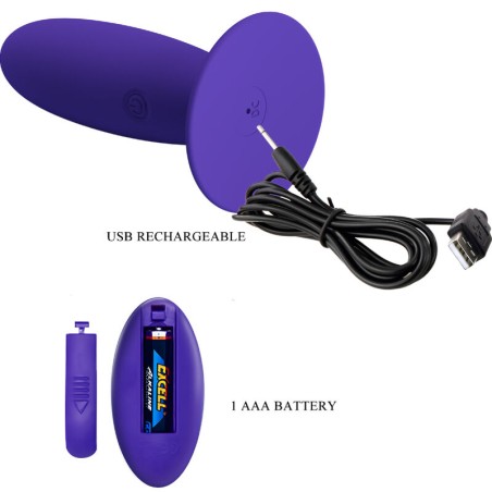 YOUTH ANAL PLUG VIBRATOR REMOTE CONTROL - VIOLET