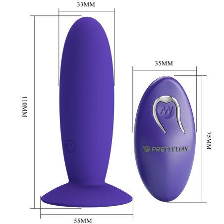 YOUTH ANAL PLUG VIBRATOR REMOTE CONTROL - VIOLET