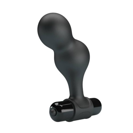 MR PLAY | BLACK SILICONE VIBRATOR ANAL PLUG