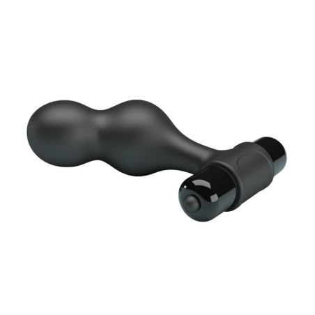 MR PLAY | BLACK SILICONE VIBRATOR ANAL PLUG