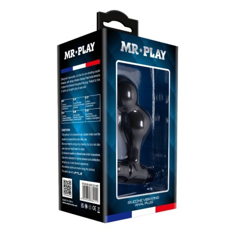 MR PLAY | BLACK SILICONE VIBRATOR ANAL PLUG