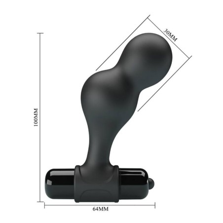 MR PLAY | BLACK SILICONE VIBRATOR ANAL PLUG