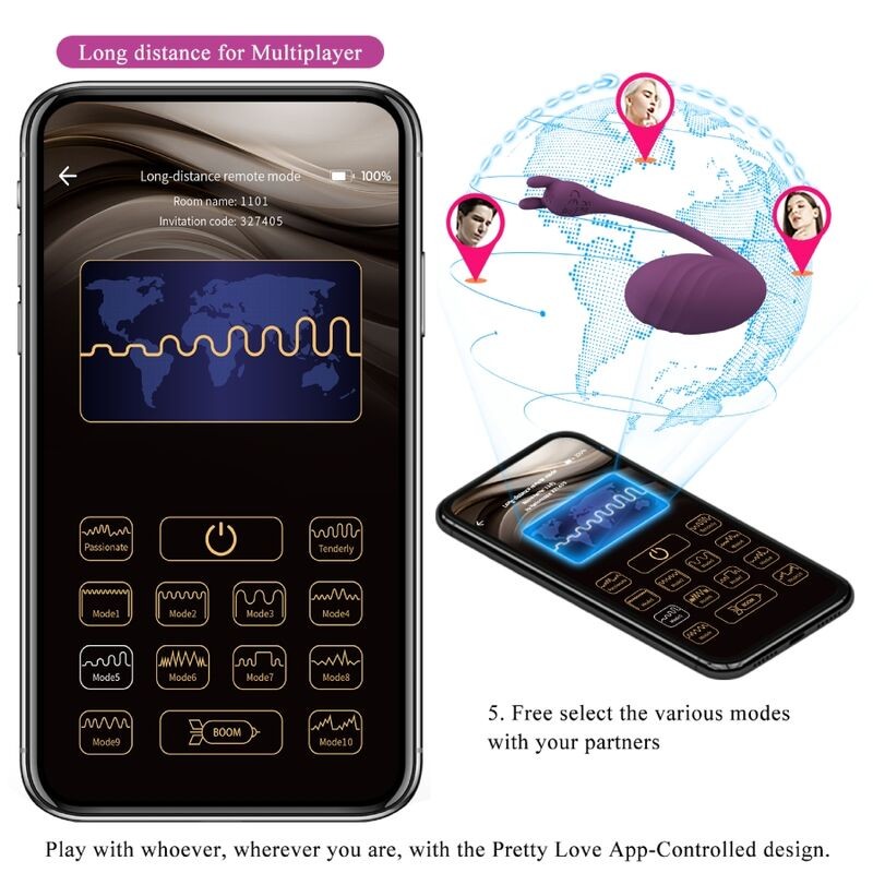 PRETTY LOVE | CATALINA | Δονούμενο Αυγό | Smart Control App | Μοβ