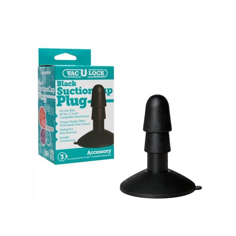 Vac-U-Lock Suction Cup Plug - Black