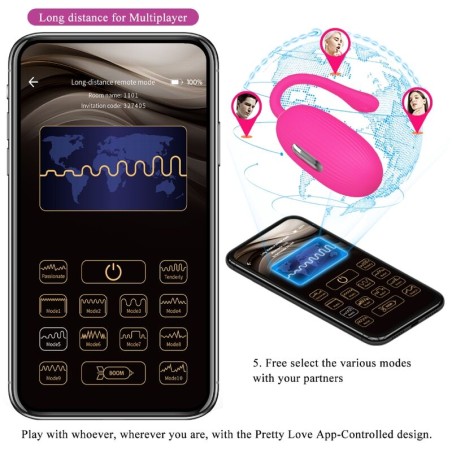 PRETTY LOVE | DOREEN | Rechargable Vibrating Egg | Magenta