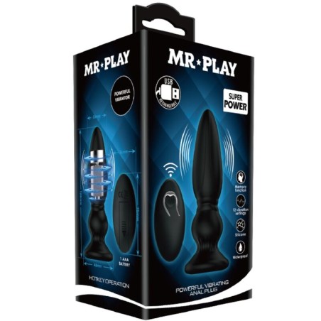 MR PLAY | Ισχυρός Πρωκτικός Δονητής | Remote Control | Black