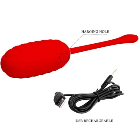 PRETTY LOVE | KIRK | Rechargeable Vibrating Egg | Red