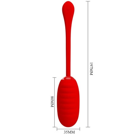 PRETTY LOVE | KIRK | Rechargeable Vibrating Egg | Red