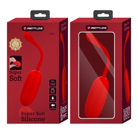 PRETTY LOVE | JULIUS | Waterproff-Rechargeable Vibrating Egg | Red