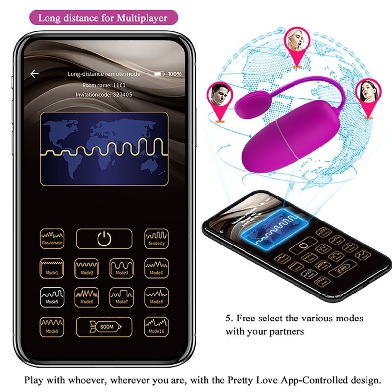 PRETTY LOVE | NYMPH | Vibrating App Controlled Egg | Purple