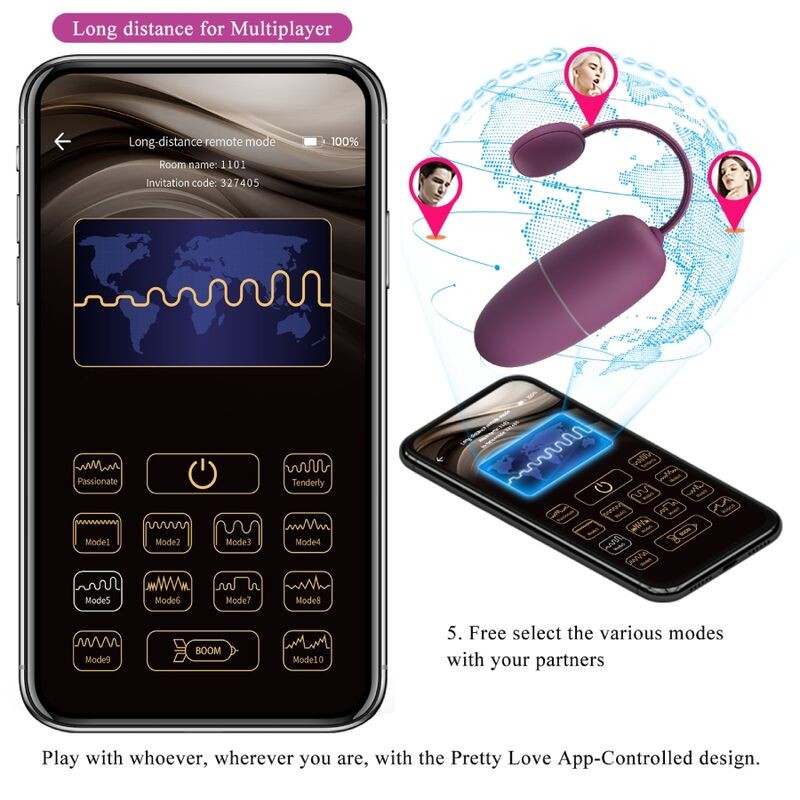 PRETTY LOVE | NYMPH | Vibrating App Controlled Egg | Lila