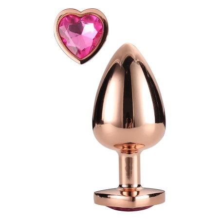 GLEAMING LOVE | Rose Gold Plug | Πρωκτική Σφήνα Αλουμινίου Με Κόσμημα | Medium