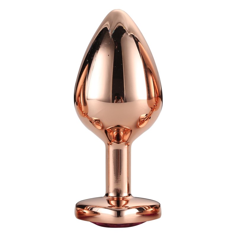 GLEAMING LOVE | Rose Gold Plug | Πρωκτική Σφήνα Αλουμινίου Με Κόσμημα | Medium