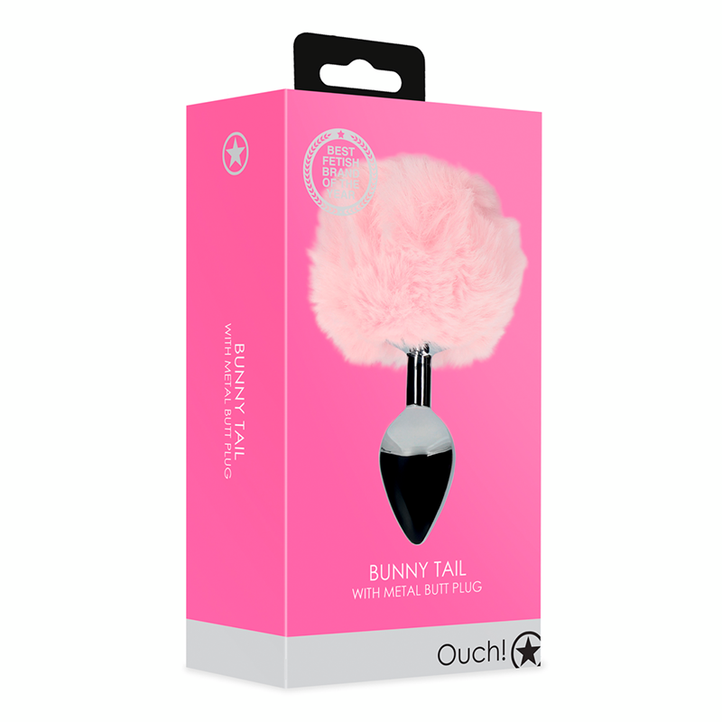 Bunny Tail with Metal Butt Plug | Pink